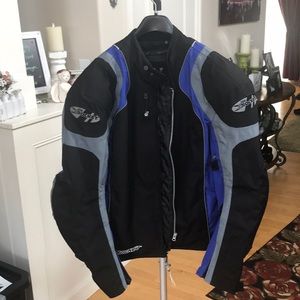 Unisex Joe Rocket Motorcycle Jacket w/liner, shoulder, elbow pads Sz L (SKU B)